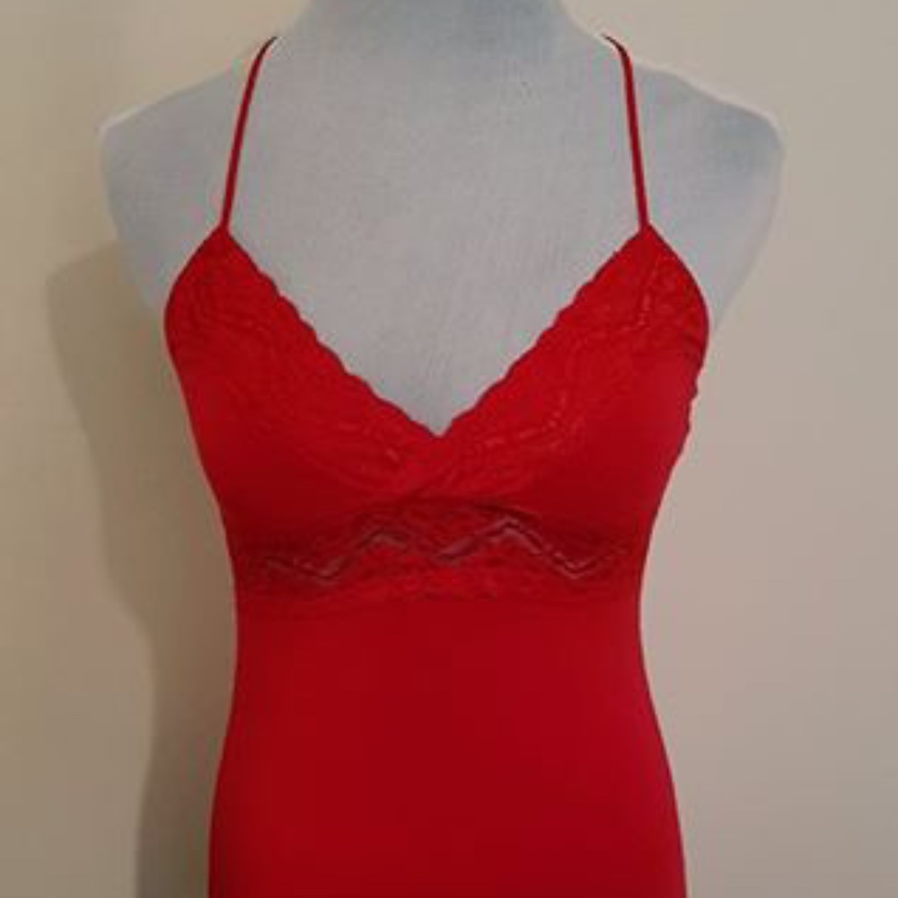 New GUESS Red Lace Stretch Tank Top - XS